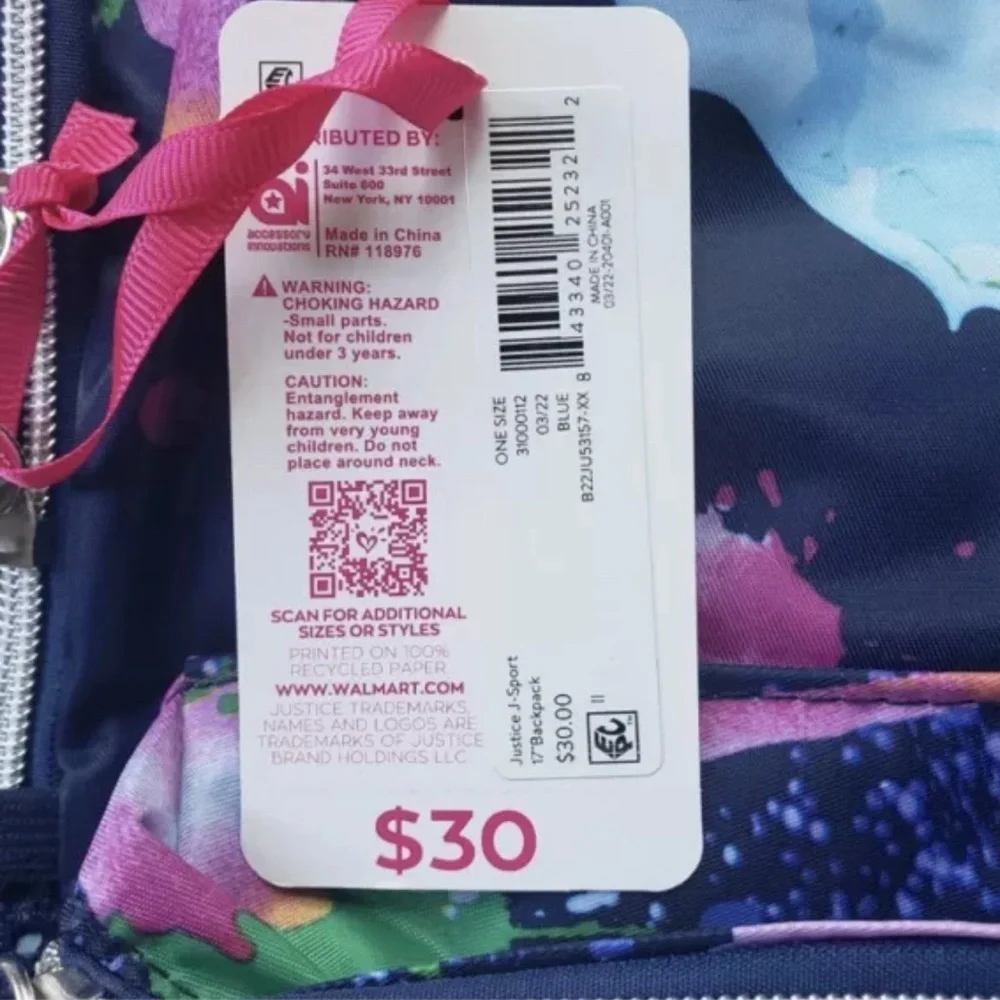 Justice backpack
